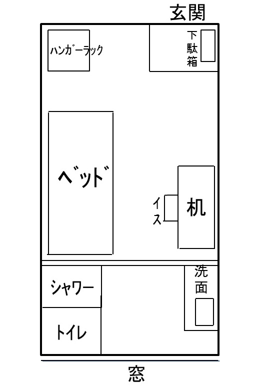 国際交流ハウス(Ti-House)個室間取り
